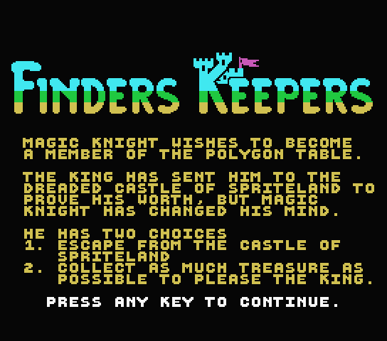 MSX Games World - Finders Keepers