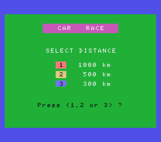 MSX Games World - Car Race